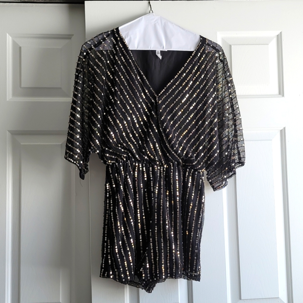 Gold sequined romper by BB Dakota size S